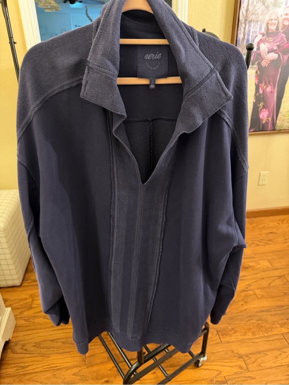 NWOT Aerie Women's Navy Pullover Tunic Sweatshirt SZ XL - Picture 5 of 8